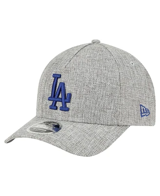 New Era Men's Gray Los Angeles Dodgers Cotton Weave M-Crown A-Frame 9FORTY Adjustable Hat