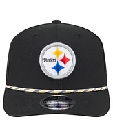 New Era Men's Black Pittsburgh Steelers Gameday Multi Rope 9SEVENTY Stretch-Snap Hat