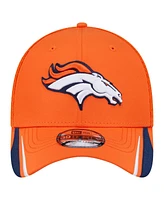 New Era Men's Orange Denver Broncos Game Day Linear 39THIRTY Flex Hat