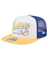 New Era Men's White/Yellow Seattle Mariners Retro Script Trucker 9FIFTY Snapback Hat