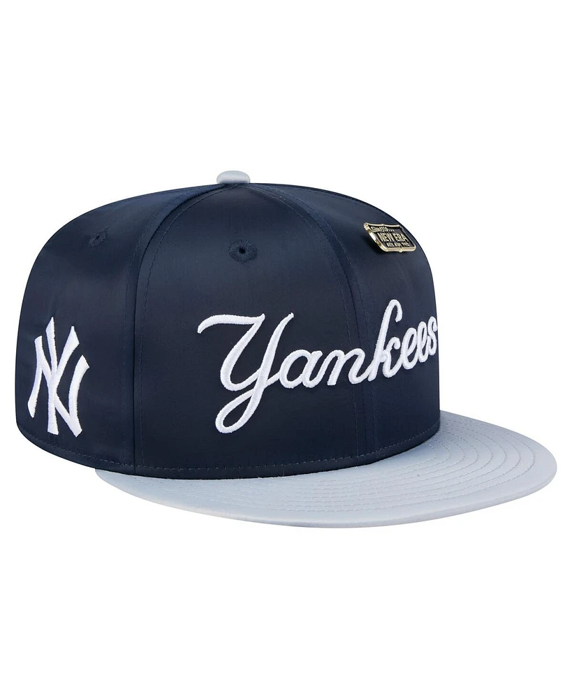 New Era Men's Navy/Gray York Yankees Satin 59FIFTY Fitted Hat