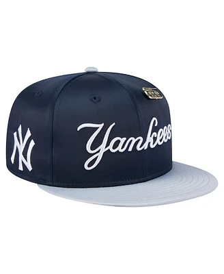 New Era Men's Navy/Gray York Yankees Satin 59FIFTY Fitted Hat