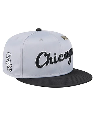 New Era Men's Gray/Black Chicago White Sox Satin 59FIFTY Fitted Hat