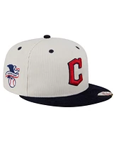 New Era Men's Cream/Navy Cleveland Guardians Two-Tone Corduroy 59FIFTY Fitted Hat