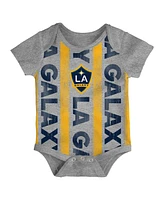 Outerstuff Newborn Navy/Heather Gray/Gold La Galaxy Loyal Buddies Bodysuit 3-Pack