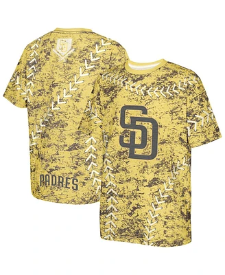 Outerstuff Big Boys and Girls Gold San Diego Padres Slide Score Bold T-Shirt