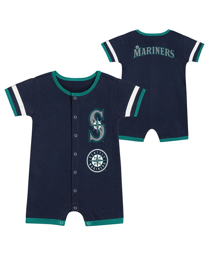Outerstuff Baby Boys and Girls 2-Piece Navy Seattle Mariners Double Hit Coverall Set