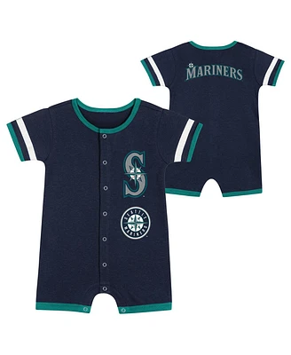 Outerstuff Baby Boys and Girls 2-Piece Navy Seattle Mariners Double Hit Coverall Set