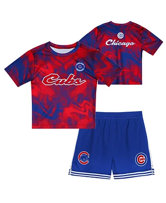 Outerstuff Preschool 2-Piece Red Chicago Cubs Hitter Infielder Set