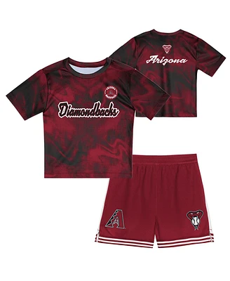 Outerstuff Toddler Red Arizona Diamondbacks Pinch Hitter Infielder T-Shirt and Shorts Set