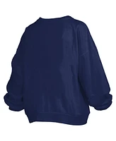 Pressbox Women's Navy Auburn Tigers Janise Arch Over Logo Waist Length Oversized Pullover Sweatshirt
