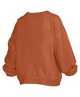 Pressbox Women's  Texas Longhorns Janise Arch Over Logo Waist Length Oversized Pullover Sweatshirt