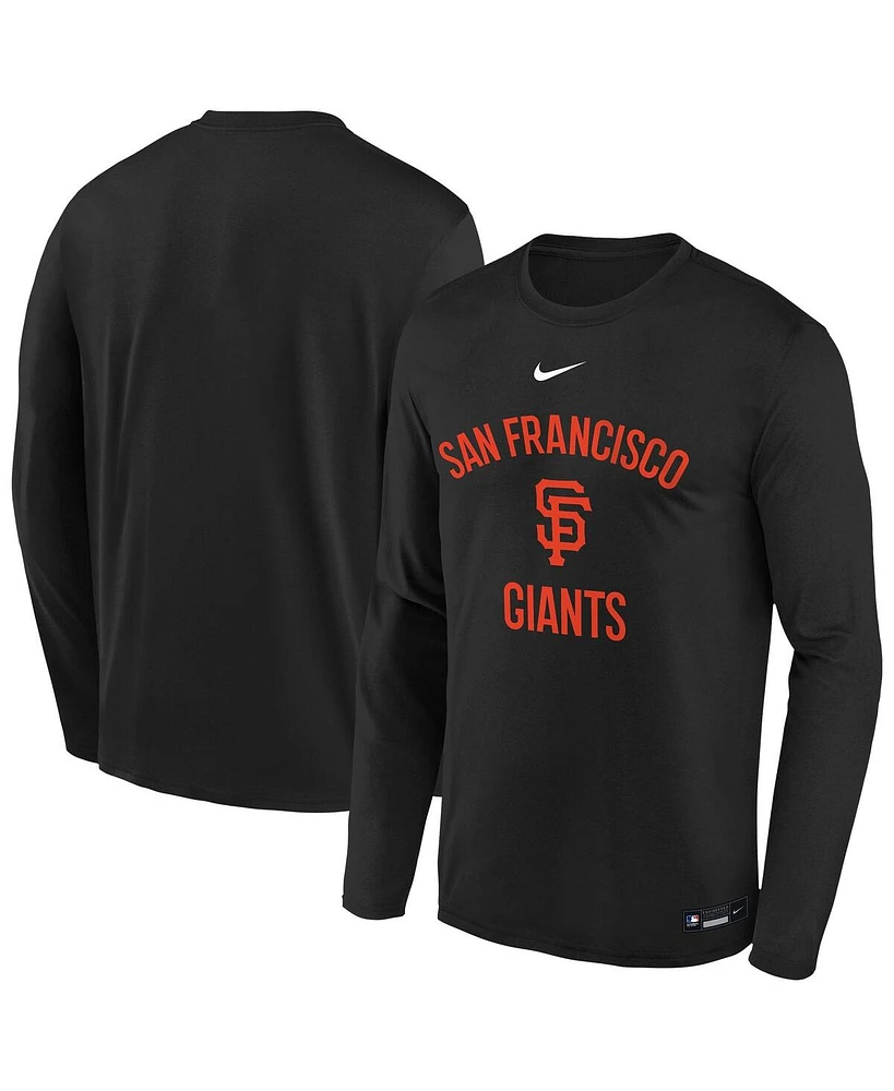 Nike Big Boys and Girls Black San Francisco Giants Authentic Collection Legend Performance Long Sleeve T-Shirt