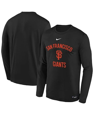 Nike Big Boys and Girls Black San Francisco Giants Authentic Collection Legend Performance Long Sleeve T-Shirt