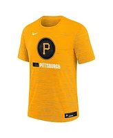 Nike Big Boys and Girls Gold Pittsburgh Pirates Authentic Collection City Connect Velocity Performance T-Shirt