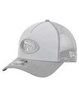 New Era Men's Gray San Francisco 49ers Domain 9FORTY A-Frame Trucker Adjustable Hat