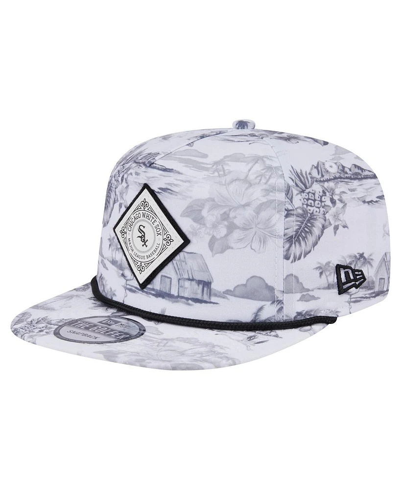 New Era Men's White Chicago White Sox Printed Island Golfer Snapback Hat