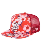 New Era Men's Red St. Louis Cardinals Adventure Pattern Golfer Trucker Snapback Hat