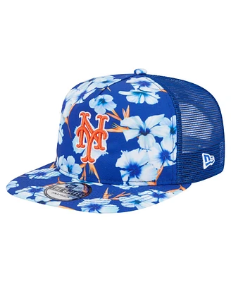 New Era Men's Royal New York Mets Adventure Pattern Golfer Trucker Snapback Hat