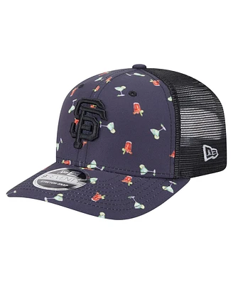 New Era Men's Black San Francisco Giants Adventure Drinks Pattern 9SEVENTY Stretch-Snap Hat