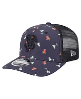 New Era Men's Black San Francisco Giants Adventure Drinks Pattern 9SEVENTY Stretch-Snap Hat
