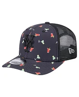 New Era Men's Black New York Mets Adventure Drinks Pattern 9SEVENTY Stretch-Snap Hat
