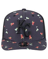 New Era Men's Black Kansas City Royals Adventure Drinks Pattern 9SEVENTY Stretch-Snap Hat