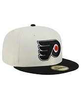 New Era Men's White Philadelphia Flyers Chrome Two-Toned 59FIFTY Fitted Hat