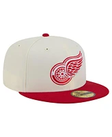 New Era Men's White Detroit Red Wings Chrome Two-Toned 59FIFTY Fitted Hat