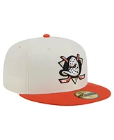 New Era Men's White Anaheim Ducks Chrome Two-Toned 59FIFTY Fitted Hat