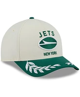 New Era Men's Cream/Green New York Jets 2025 Nfl Draft 9FORTY A-Frame M-Crown Adjustable Hat