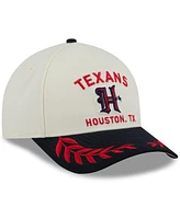 New Era Men's Cream/Navy Houston Texans 2025 Nfl Draft 9FORTY A-Frame M-Crown Adjustable Hat