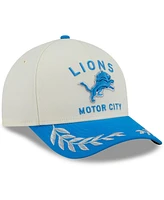 New Era Men's Cream/Blue Detroit Lions 2025 Nfl Draft 9FORTY A-Frame M-Crown Adjustable Hat