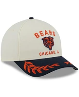 New Era Men's Cream/Navy Chicago Bears 2025 Nfl Draft 9FORTY A-Frame M-Crown Adjustable Hat