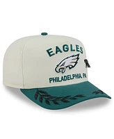New Era Men's Cream/Midnight Green Philadelphia Eagles 2025 Nfl Draft A-Frame 59FIFTY Fitted Hat