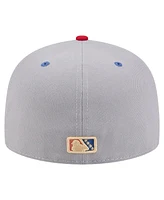 New Era Men's Gray/Red Clearwater Threshers Authentic Collection 59FIFTY Fitted Hat
