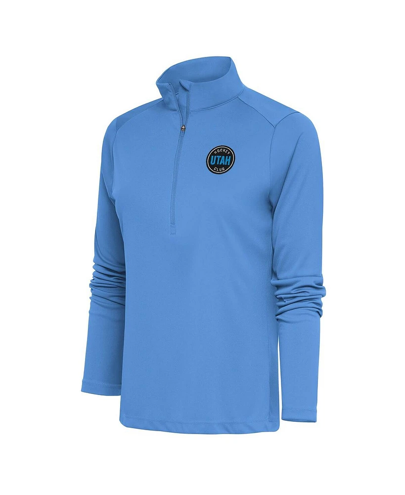 Antigua Women's Light Blue Utah Hockey Club Tribute Half-Zip Pullover Top