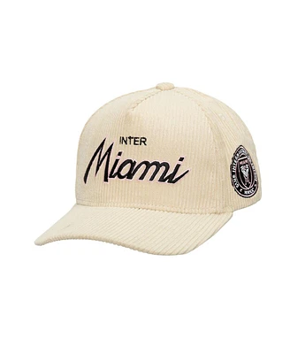 Mitchell & Ness Men's Cream Inter Miami Cf Corduroy Off Pro Crown Adjustable Hat
