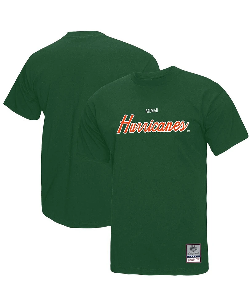 Mitchell & Ness Men's Green Miami Hurricanes Elite Script T-Shirt