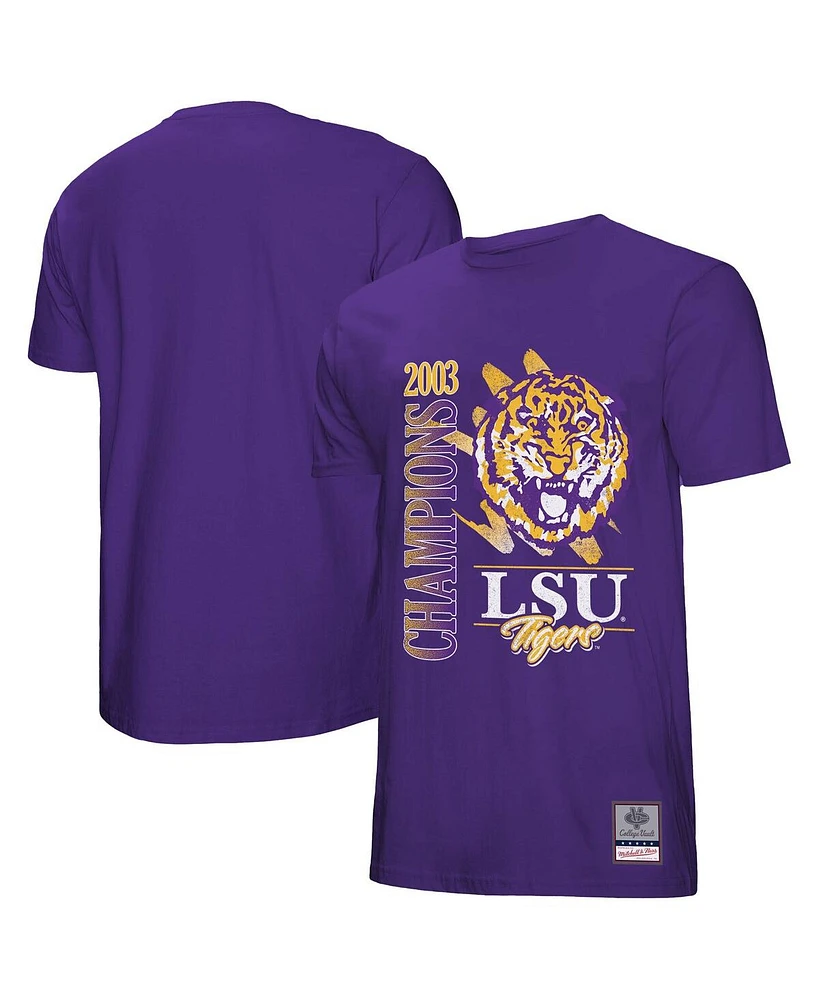Mitchell & Ness Men's Purple Lsu Tigers Retro Brush Mineral Wash T-Shirt