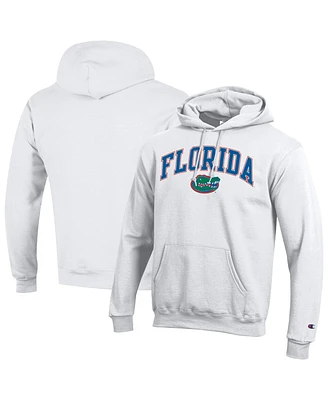 Champion Men's White Florida Gators Arched Logo Fleece Pullover Hoodie