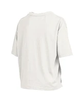 Pressbox Women's White Notre Dame Fighting Irish Nelson Arch Over Logo Waist Length Oversized Slub T-Shirt