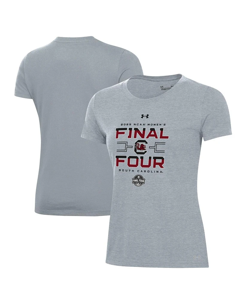 Under Armour Women's Gray South Carolina Gamecocks 2025 Ncaa Basketball Tournament March Madness Final Four Regional Champions Locker Room T-S