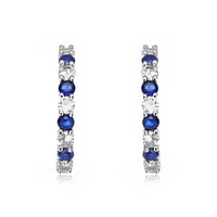 Colored Cubic Zirconia Inside Out Hoop Earrings