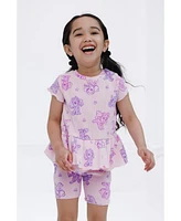 Paw Patrol Toddler Girls Skye Ribbed Peplum T-Shirt and Shorts Outfit Set