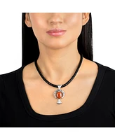 Sterling Silver Red Jasper Fritz Casuse Squash Blossom Naja Crescent Moon Pendant Enhancer