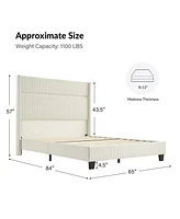 Nuria 81"Bed-King with Wingback Design