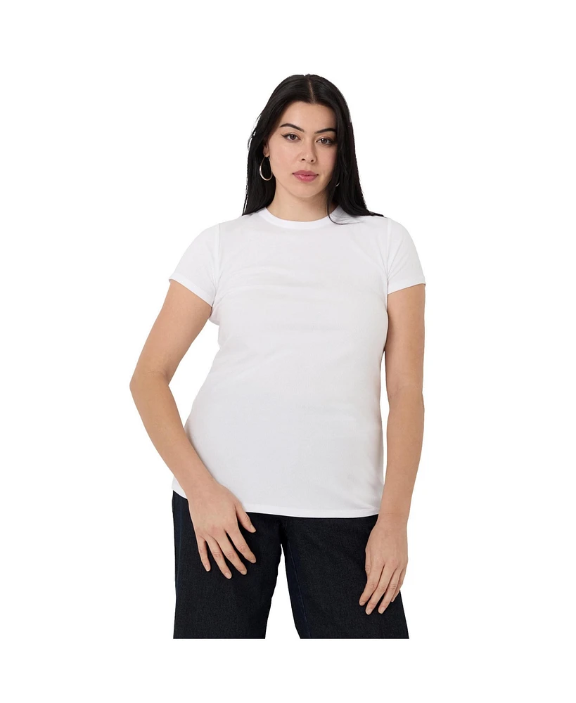 June + Vie Plus Ribbed Crewneck Top
