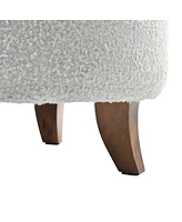 Round Upholstered Storage Ottoman with Removable Lid and Teddy Fleece Cover for Living Room Bedroom Footrest Coffee Table Stool-The Pop Home