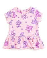 Paw Patrol Girls Skye Ribbed Peplum T-Shirt and Shorts Outfit Set